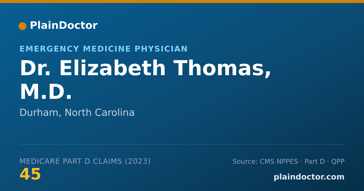 Shareable card for Elizabeth Thomas, M.D. - Emergency Medicine Physician, Durham, NC