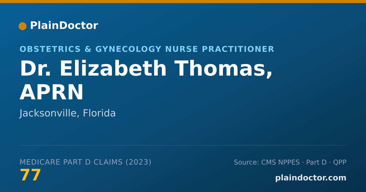 Shareable card for Elizabeth Thomas, APRN - Obstetrics & Gynecology Nurse Practitioner, Jacksonville, FL