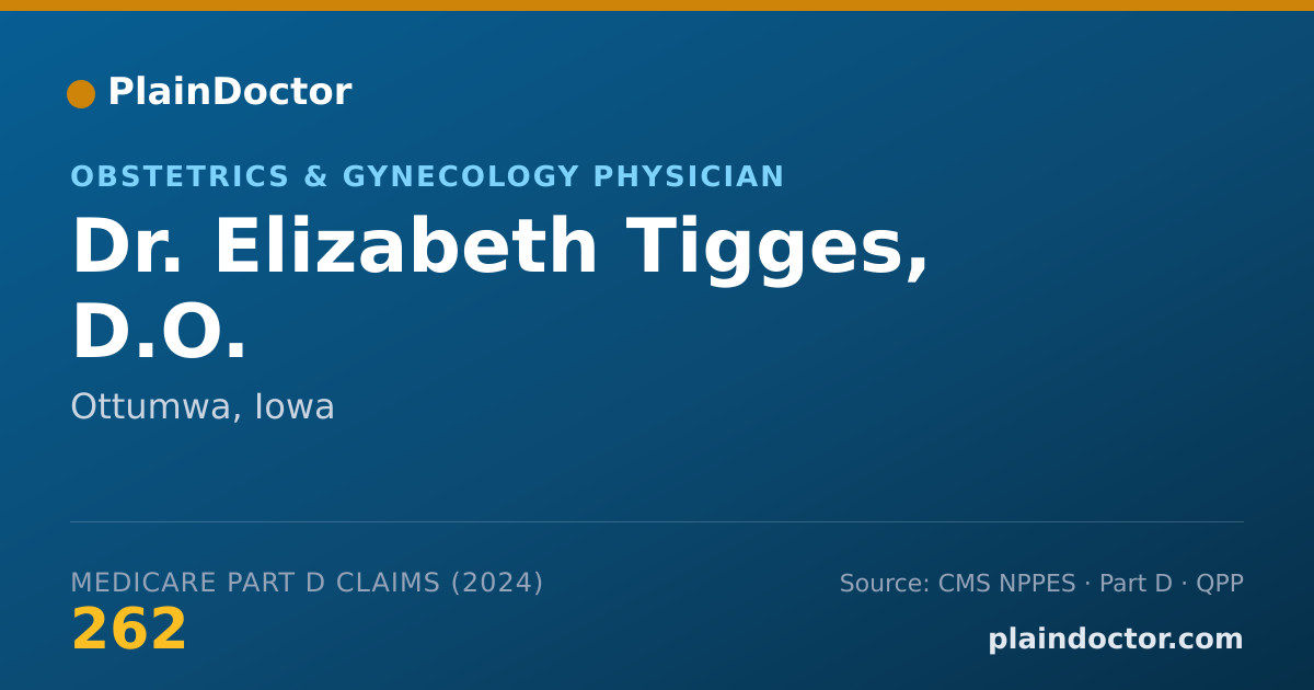 Shareable card for Elizabeth Tigges, D.O. - Obstetrics & Gynecology Physician, Ottumwa, IA