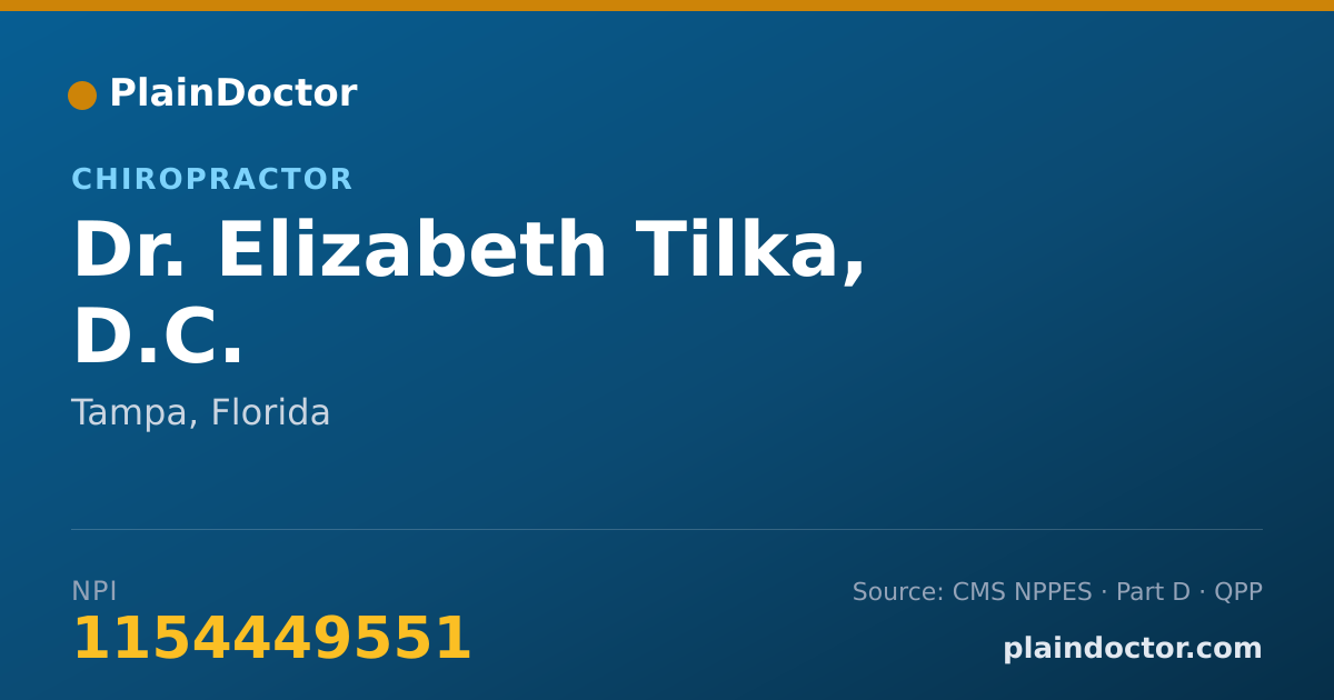 Shareable card for Elizabeth Tilka, D.C. - Chiropractor, Tampa, FL