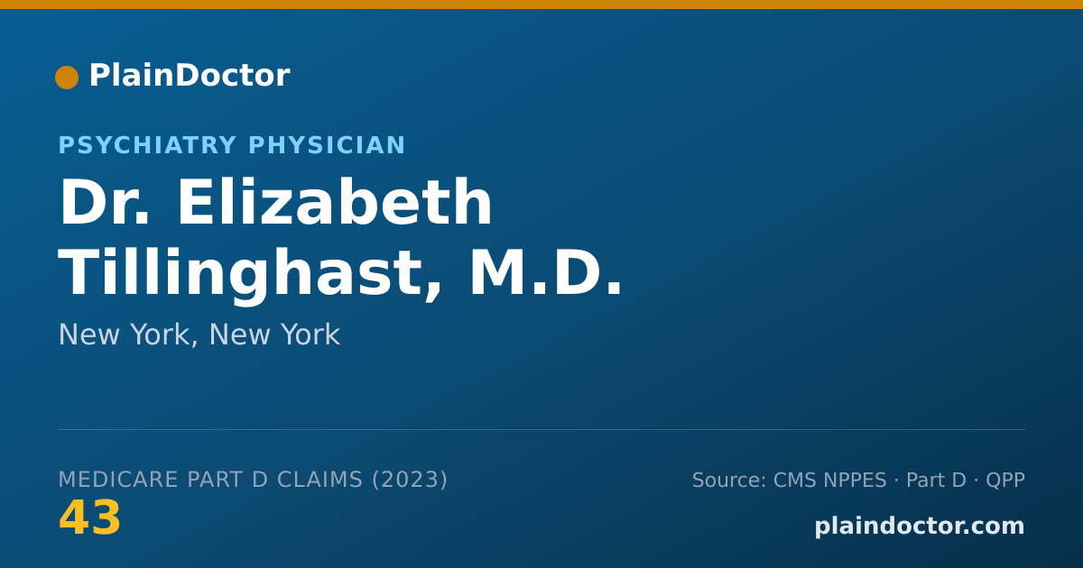 Shareable card for Elizabeth Tillinghast, M.D. - Psychiatry Physician, New York, NY
