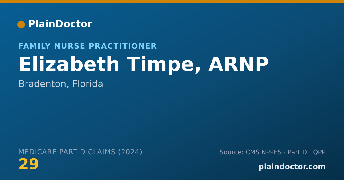 Shareable card for Elizabeth Timpe, ARNP - Family Nurse Practitioner, Bradenton, FL