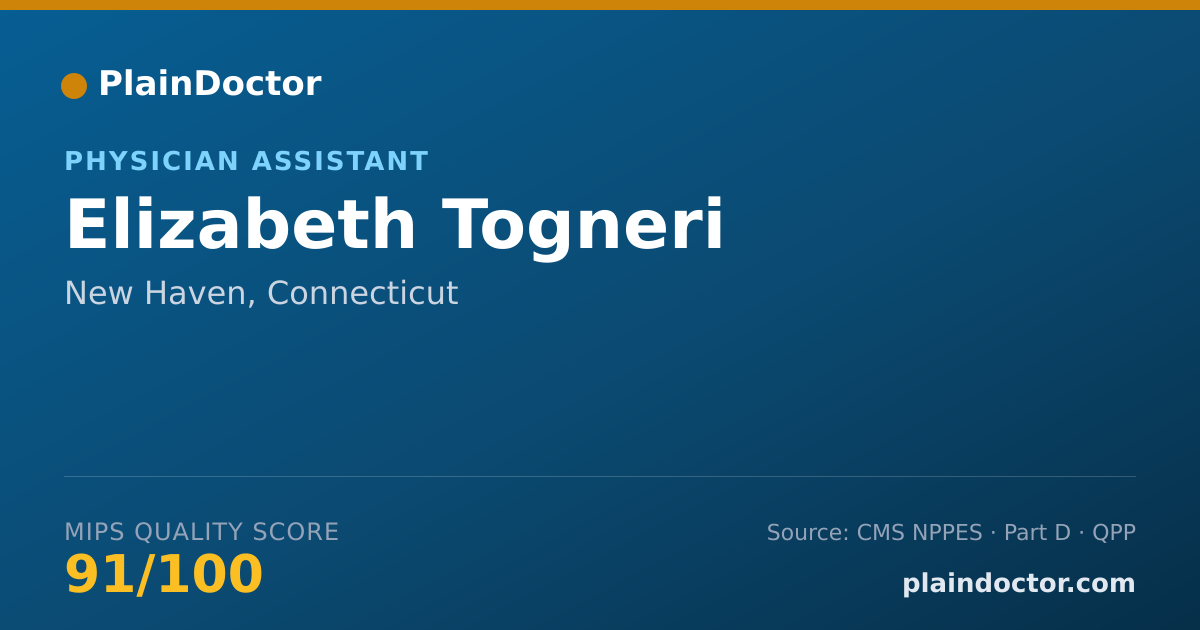 Shareable card for Elizabeth Togneri - Physician Assistant, New Haven, CT