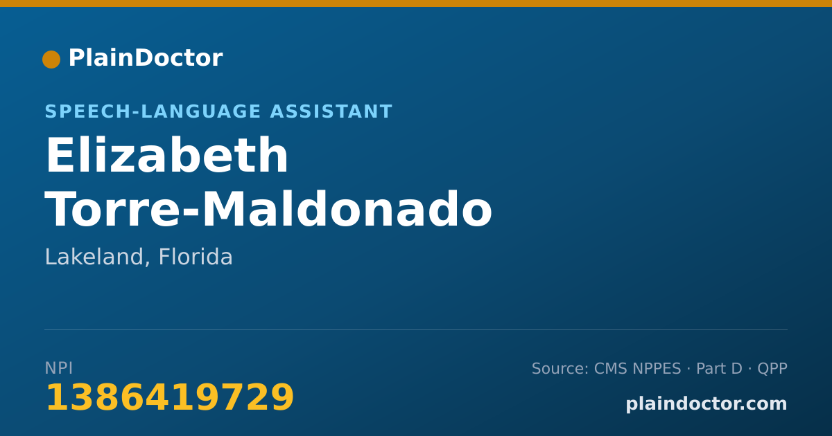 Shareable card for Elizabeth Torre-Maldonado - Speech-Language Assistant, Lakeland, FL