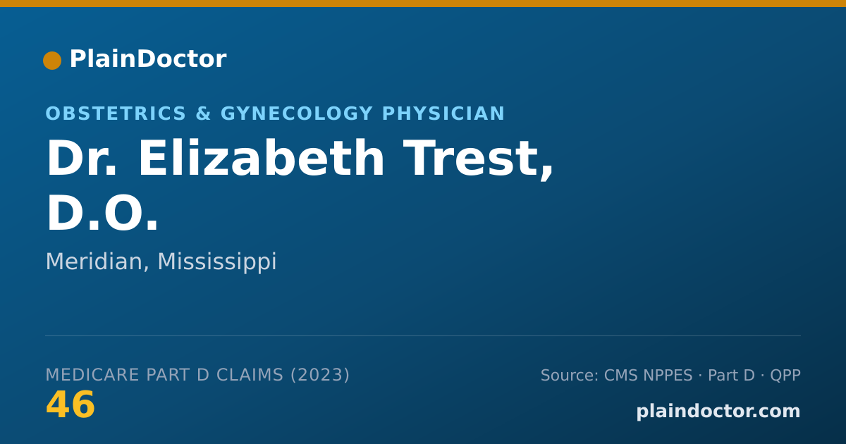 Shareable card for Elizabeth Trest, D.O. - Obstetrics & Gynecology Physician, Meridian, MS