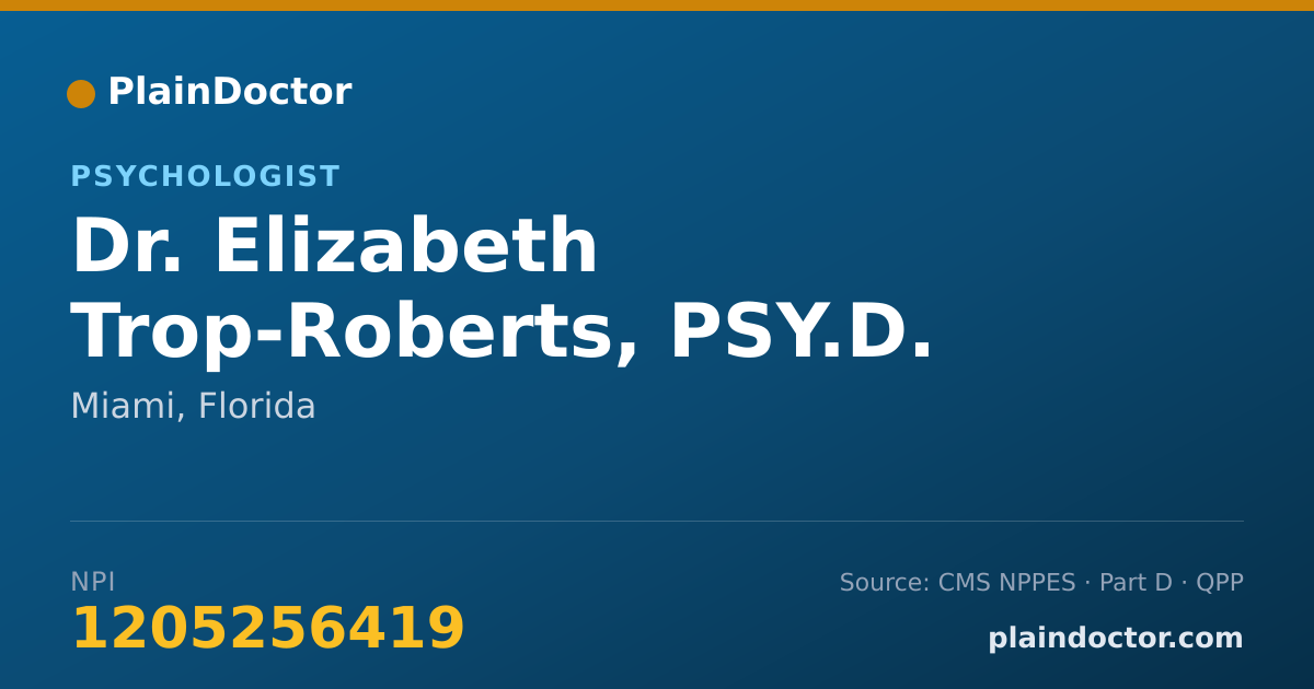 Shareable card for Elizabeth Trop-Roberts, PSY.D. - Psychologist, Miami, FL