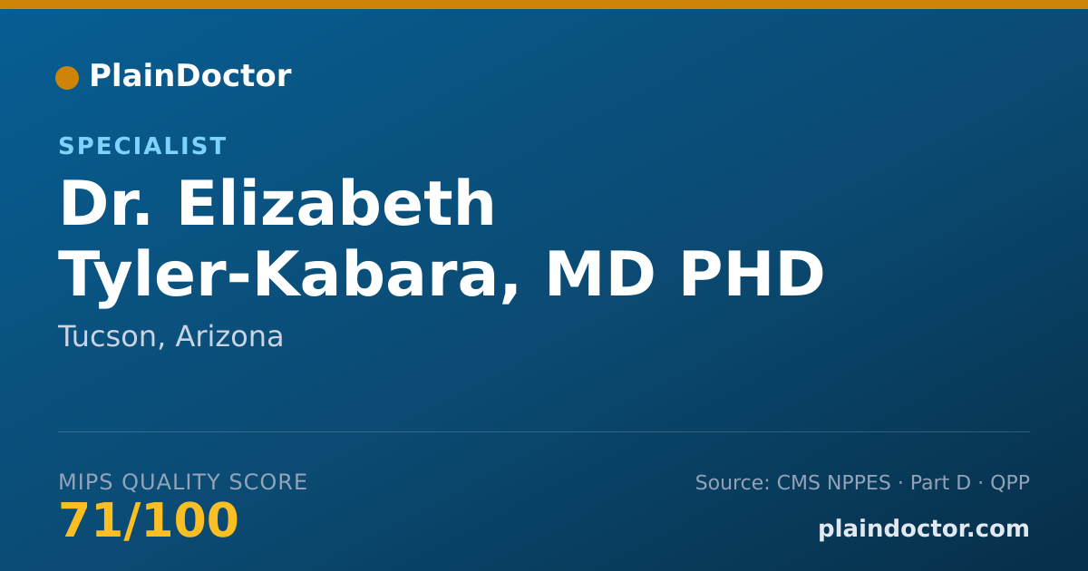 Shareable card for Elizabeth Tyler-Kabara, MD PHD - Specialist, Tucson, AZ
