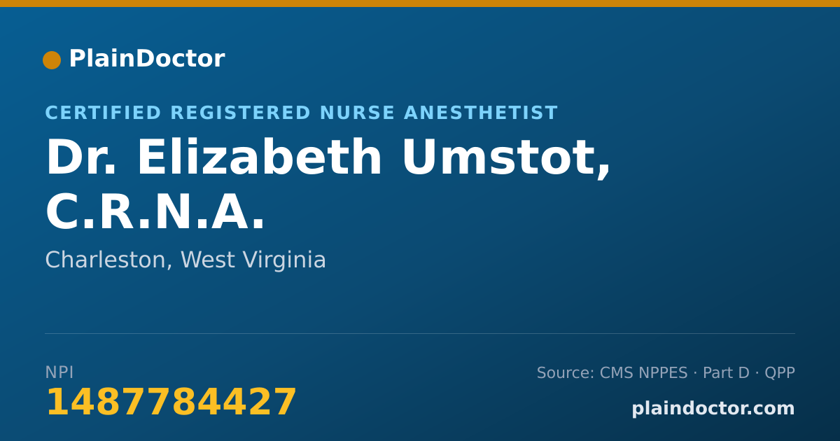 Shareable card for Elizabeth Umstot, C.R.N.A. - Certified Registered Nurse Anesthetist, Charleston, WV