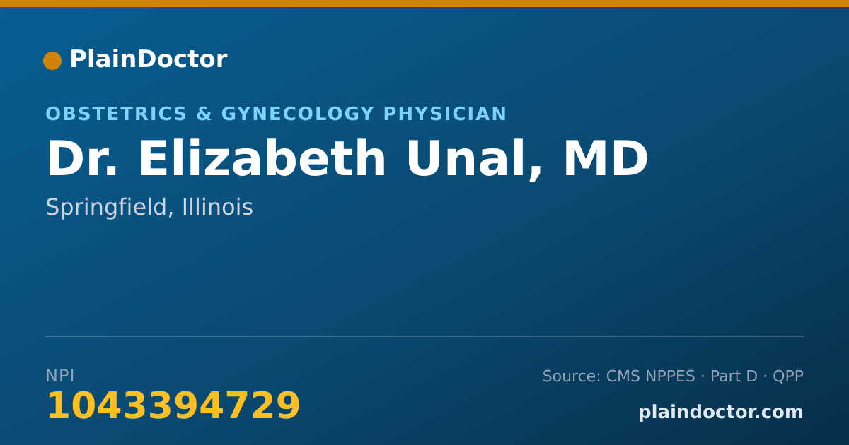 Shareable card for Elizabeth Unal, MD - Obstetrics & Gynecology Physician, Springfield, IL