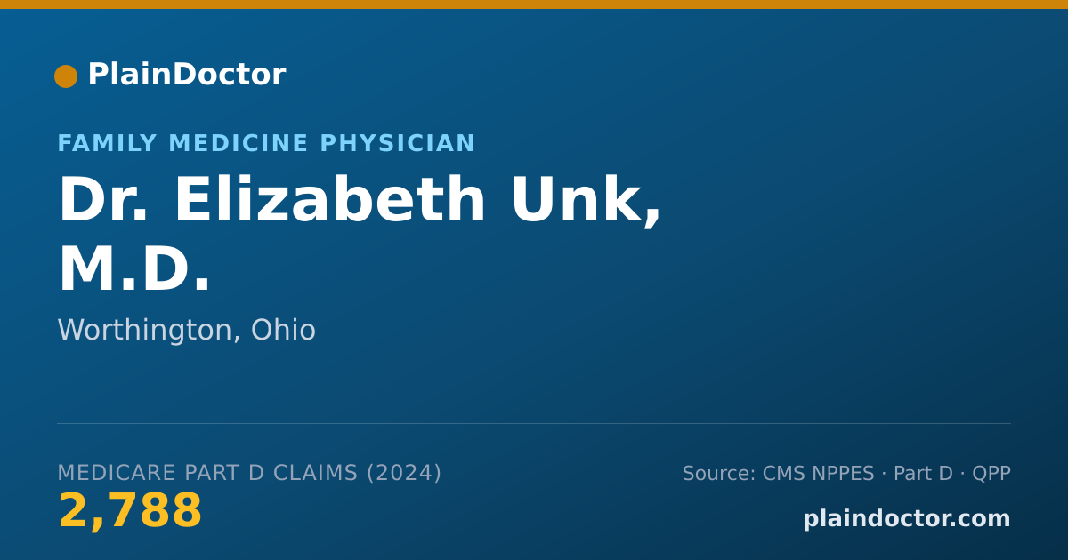 Shareable card for Elizabeth Unk, M.D. - Family Medicine Physician, Worthington, OH