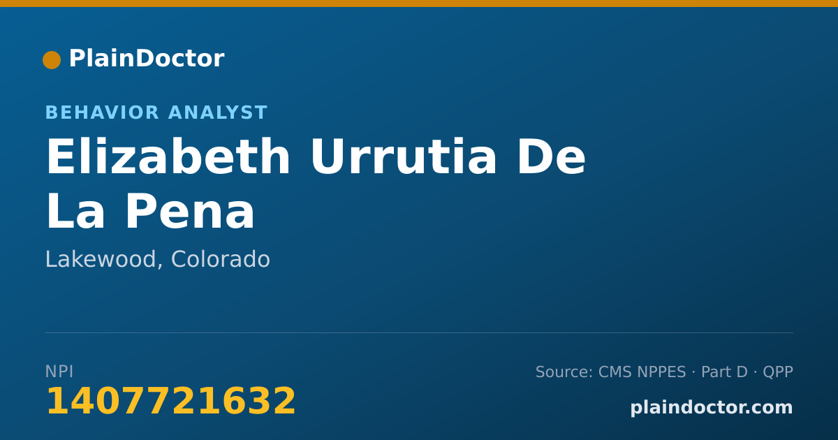 Shareable card for Elizabeth Urrutia De La Pena - Behavior Analyst, Lakewood, CO