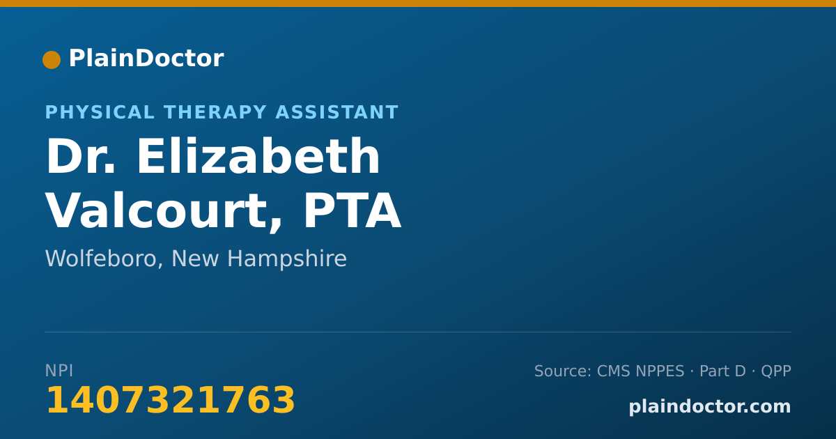 Shareable card for Elizabeth Valcourt, PTA - Physical Therapy Assistant, Wolfeboro, NH
