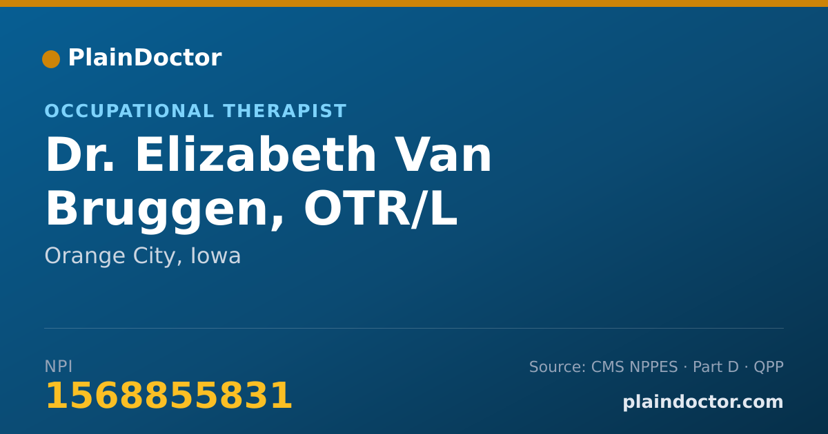 Shareable card for Elizabeth Van Bruggen, OTR/L - Occupational Therapist, Orange City, IA