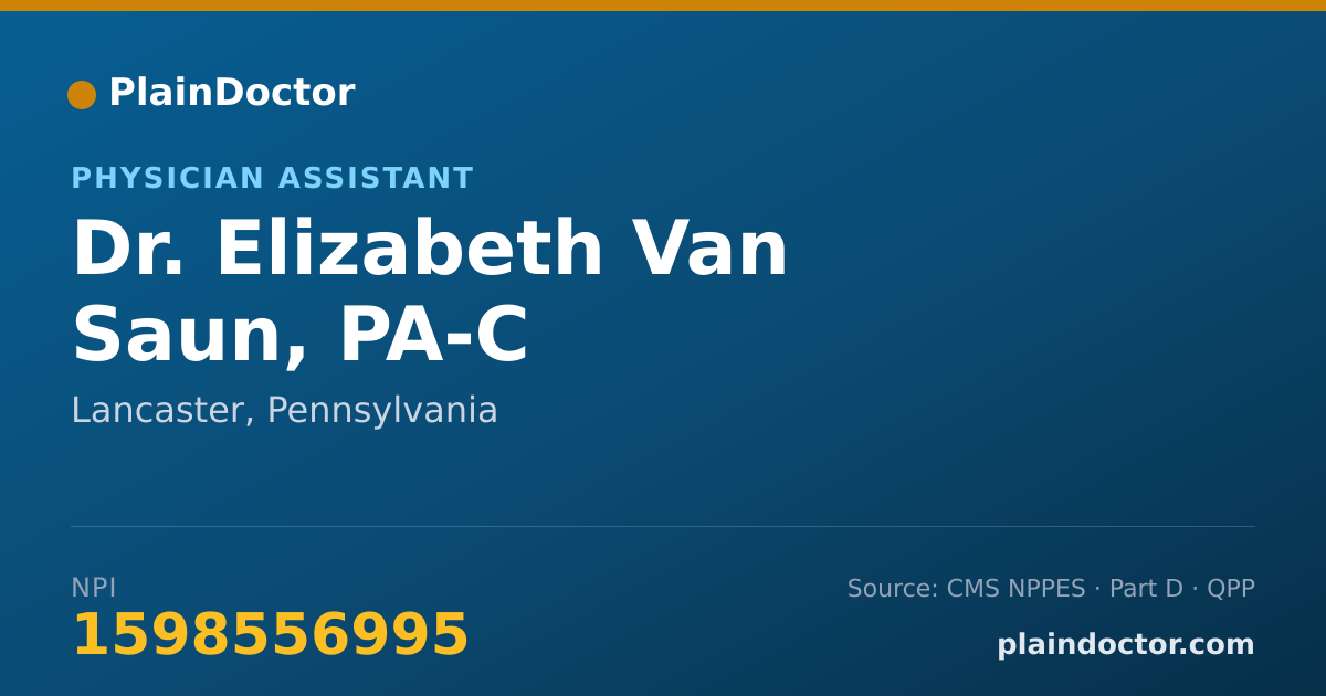 Shareable card for Elizabeth Van Saun, PA-C - Physician Assistant, Lancaster, PA