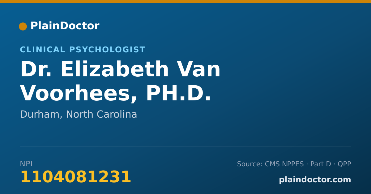 Shareable card for Elizabeth Van Voorhees, PH.D. - Clinical Psychologist, Durham, NC