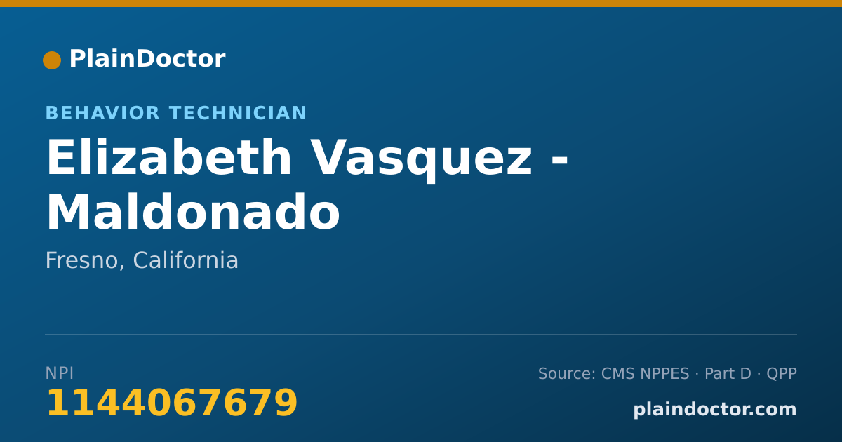 Shareable card for Elizabeth Vasquez - Maldonado - Behavior Technician, Fresno, CA