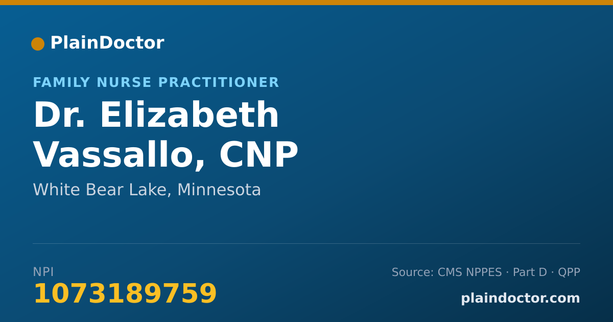 Shareable card for Elizabeth Vassallo, CNP - Family Nurse Practitioner, White Bear Lake, MN