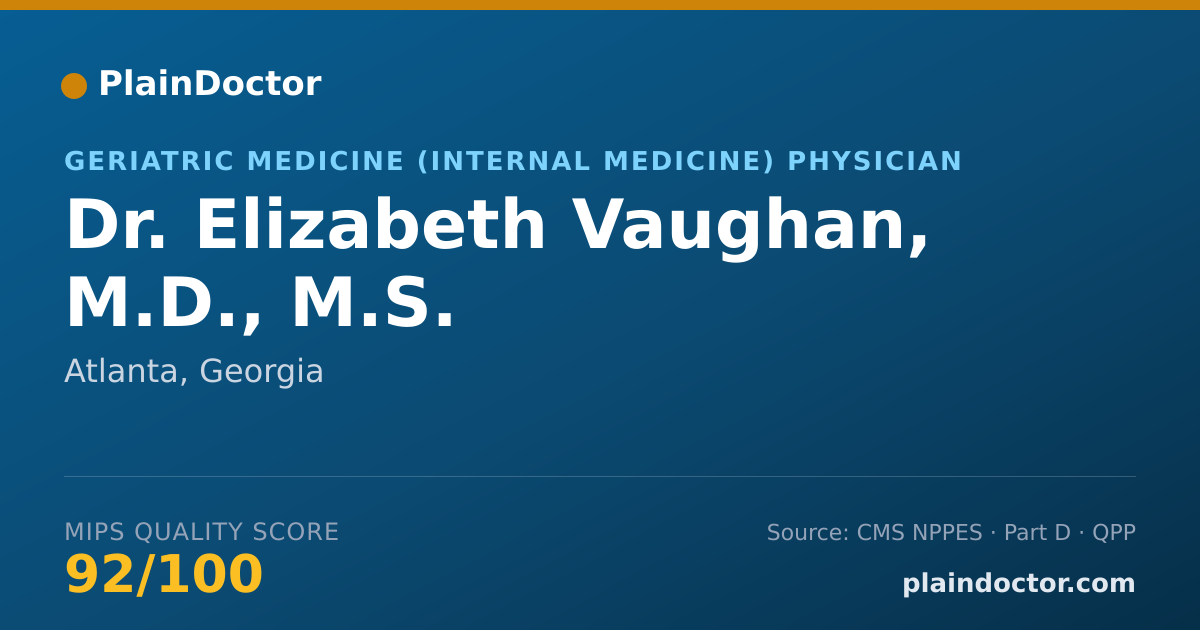 Shareable card for Elizabeth Vaughan, M.D., M.S. - Geriatric Medicine (Internal Medicine) Physician, Atlanta, GA