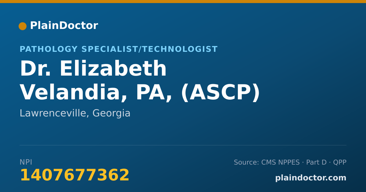 Shareable card for Elizabeth Velandia, PA, (ASCP) - Pathology Specialist/Technologist, Lawrenceville, GA