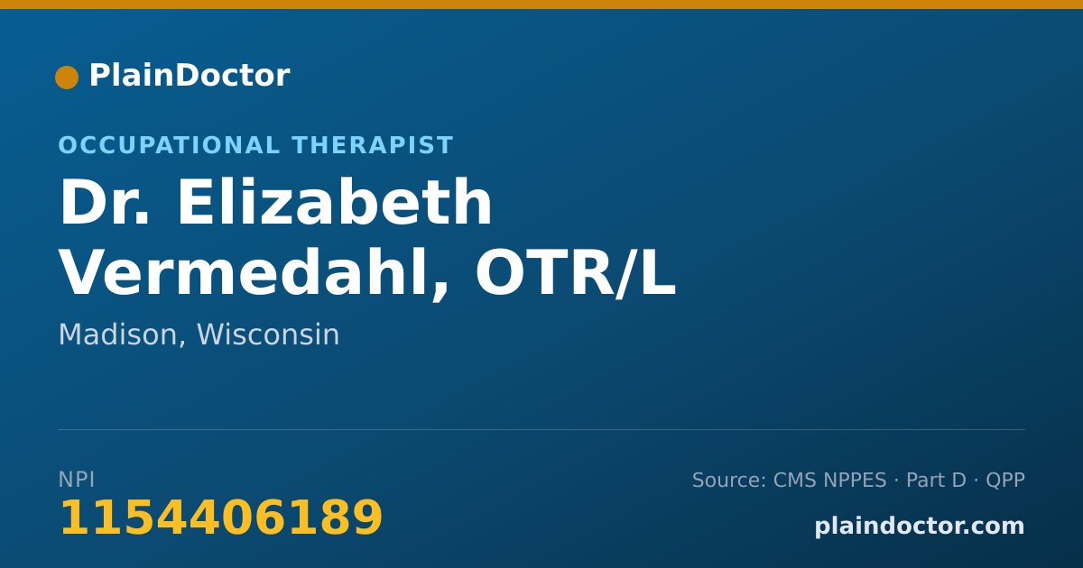 Shareable card for Elizabeth Vermedahl, OTR/L - Occupational Therapist, Madison, WI