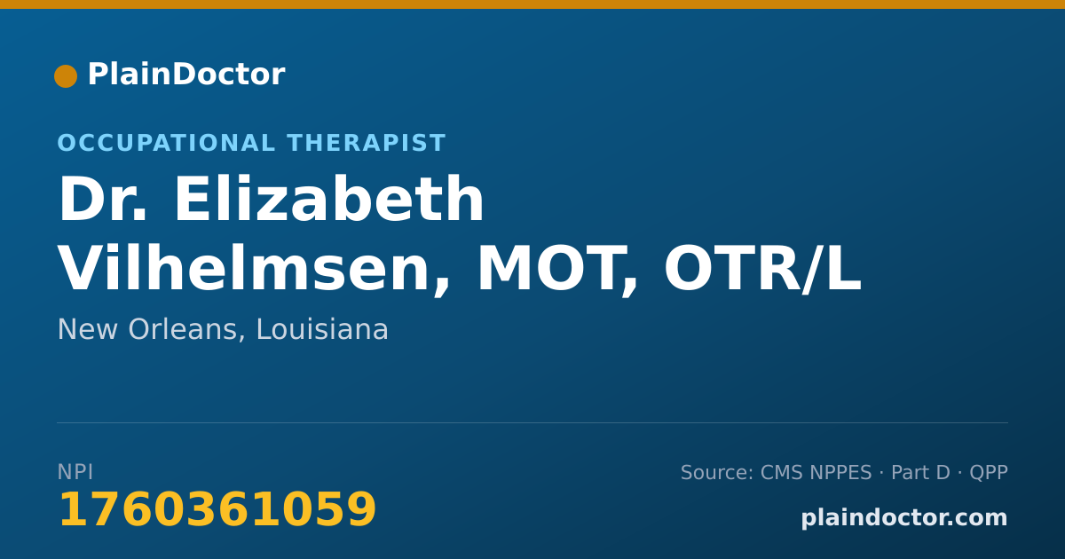 Shareable card for Elizabeth Vilhelmsen, MOT, OTR/L - Occupational Therapist, New Orleans, LA