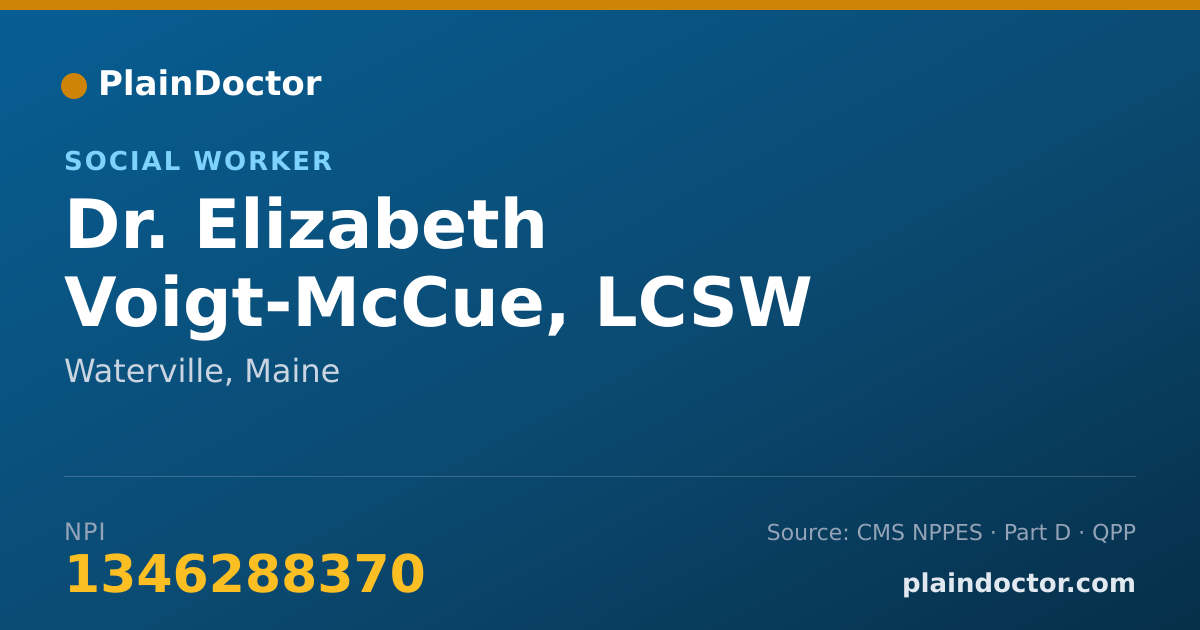 Shareable card for Elizabeth Voigt-McCue, LCSW - Social Worker, Waterville, ME