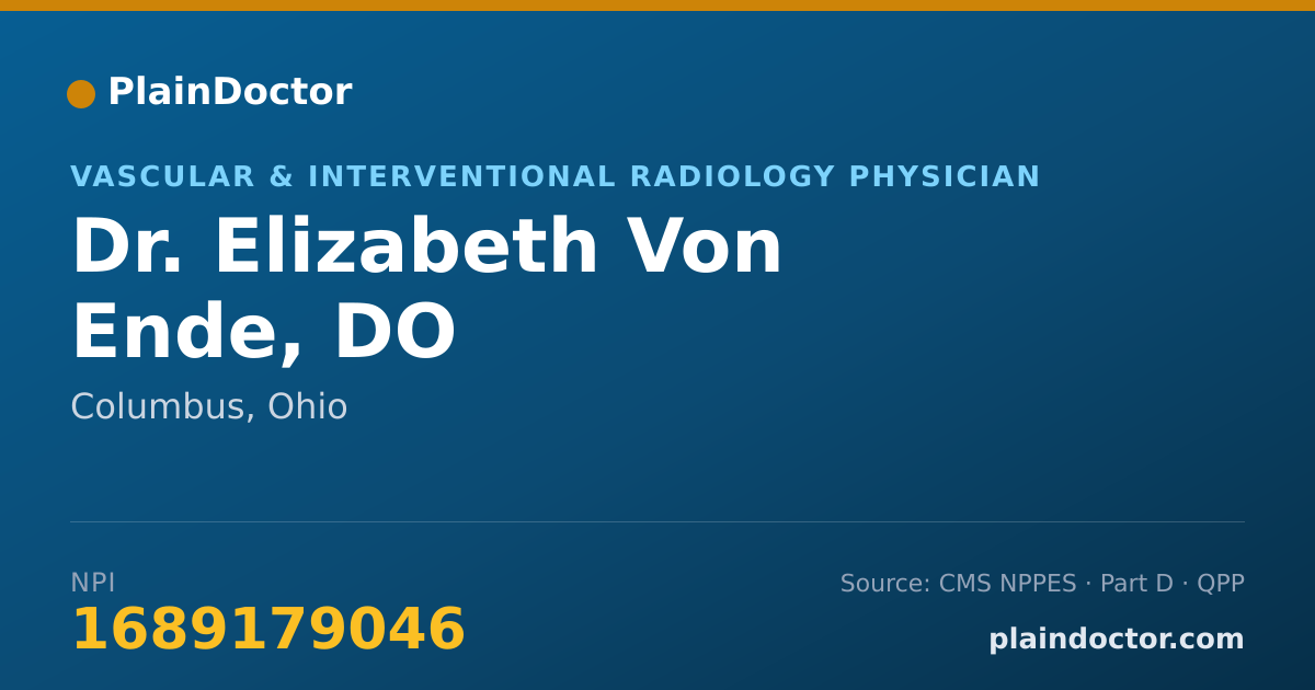 Shareable card for Elizabeth Von Ende, DO - Vascular & Interventional Radiology Physician, Columbus, OH