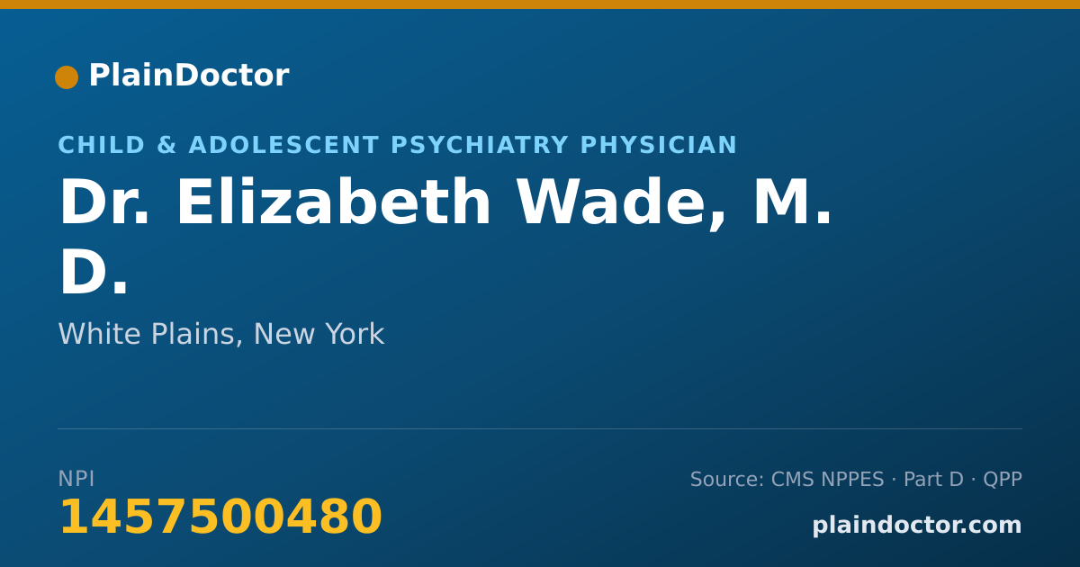 Shareable card for Elizabeth Wade, M. D. - Child & Adolescent Psychiatry Physician, White Plains, NY