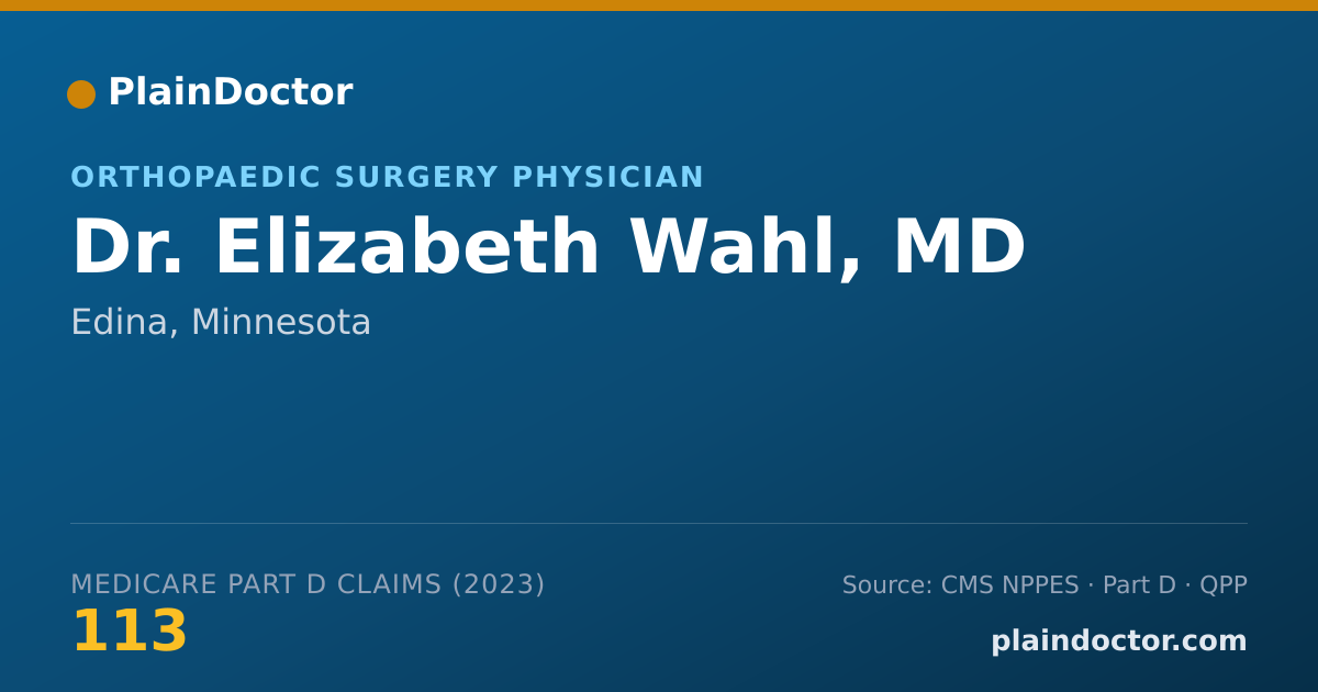 Shareable card for Elizabeth Wahl, MD - Orthopaedic Surgery Physician, Edina, MN