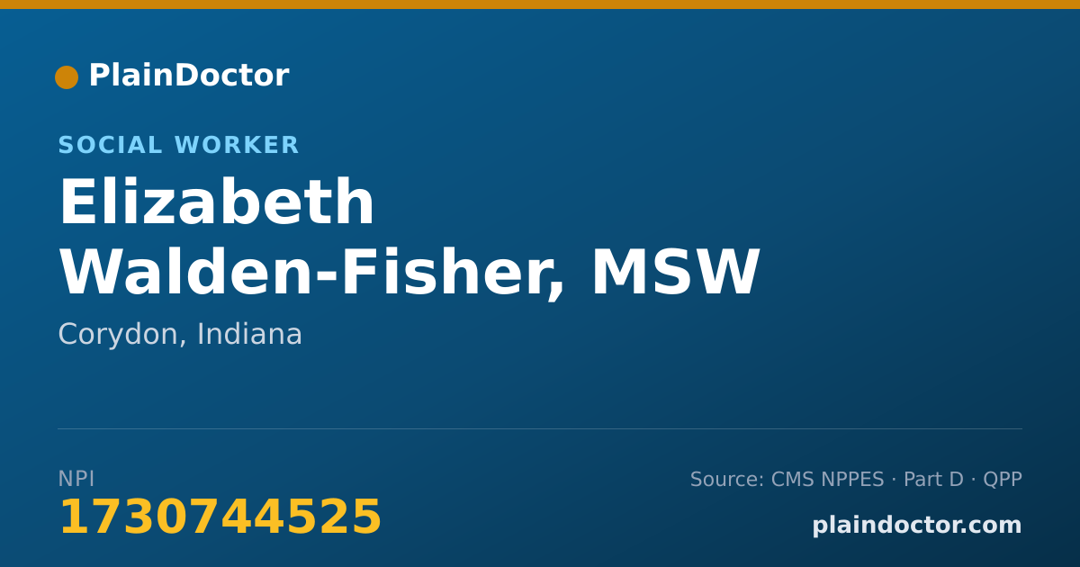 Shareable card for Elizabeth Walden-Fisher, MSW - Social Worker, Corydon, IN
