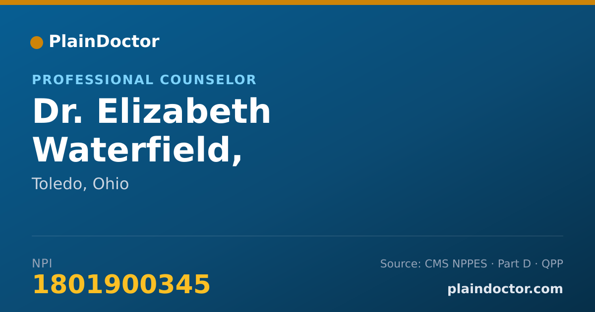 Shareable card for Elizabeth Waterfield, P.C.C.-SUPV. - Professional Counselor, Toledo, OH