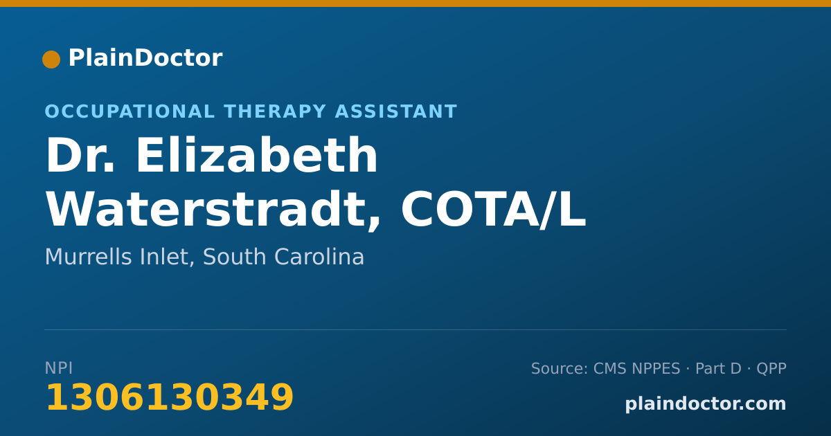 Shareable card for Elizabeth Waterstradt, COTA/L - Occupational Therapy Assistant, Murrells Inlet, SC