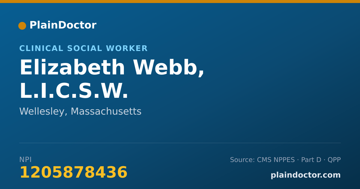 Shareable card for Elizabeth Webb, L.I.C.S.W. - Clinical Social Worker, Wellesley, MA