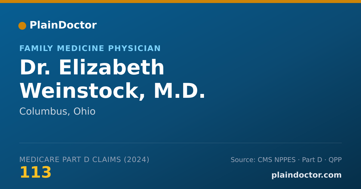 Shareable card for Elizabeth Weinstock, M.D. - Family Medicine Physician, Columbus, OH