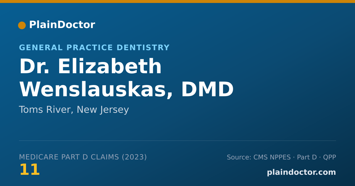 Shareable card for Elizabeth Wenslauskas, DMD - General Practice Dentistry, Toms River, NJ