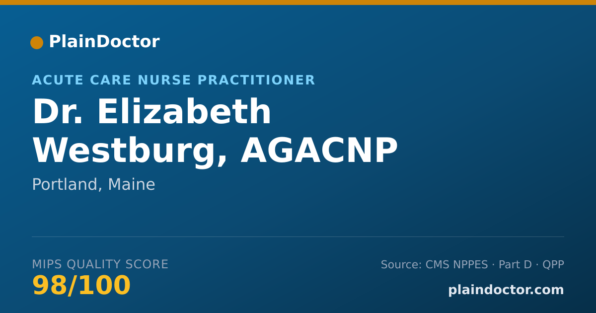 Shareable card for Elizabeth Westburg, AGACNP - Acute Care Nurse Practitioner, Portland, ME