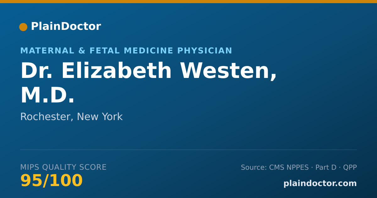 Shareable card for Elizabeth Westen, M.D. - Maternal & Fetal Medicine Physician, Rochester, NY