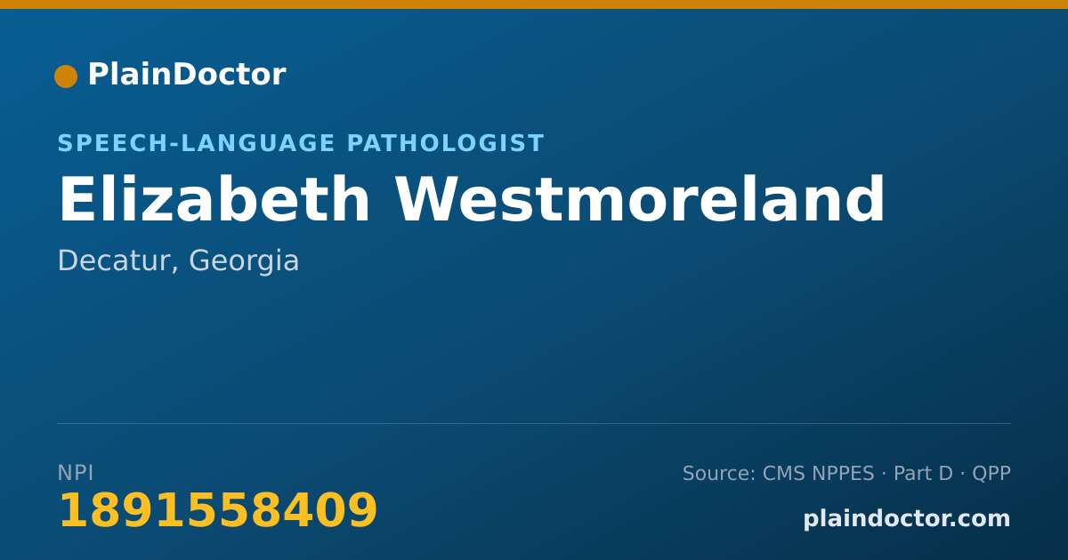 Shareable card for Elizabeth Westmoreland - Speech-Language Pathologist, Decatur, GA