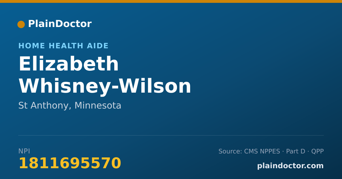 Shareable card for Elizabeth Whisney-Wilson - Home Health Aide, St Anthony, MN