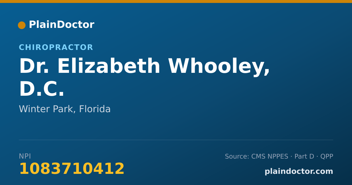Shareable card for Elizabeth Whooley, D.C. - Chiropractor, Winter Park, FL