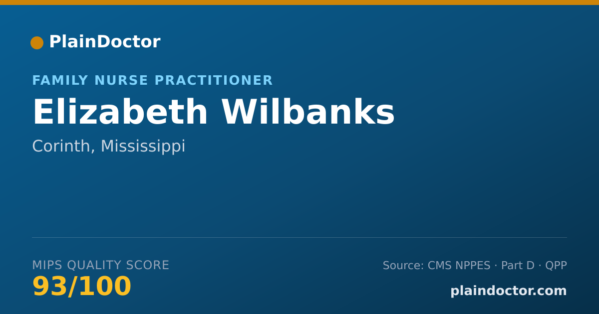 Shareable card for Elizabeth Wilbanks - Family Nurse Practitioner, Corinth, MS