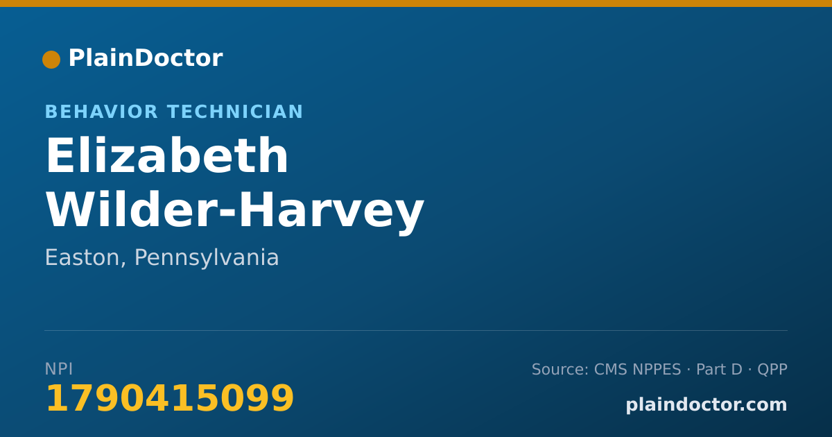 Shareable card for Elizabeth Wilder-Harvey - Behavior Technician, Easton, PA