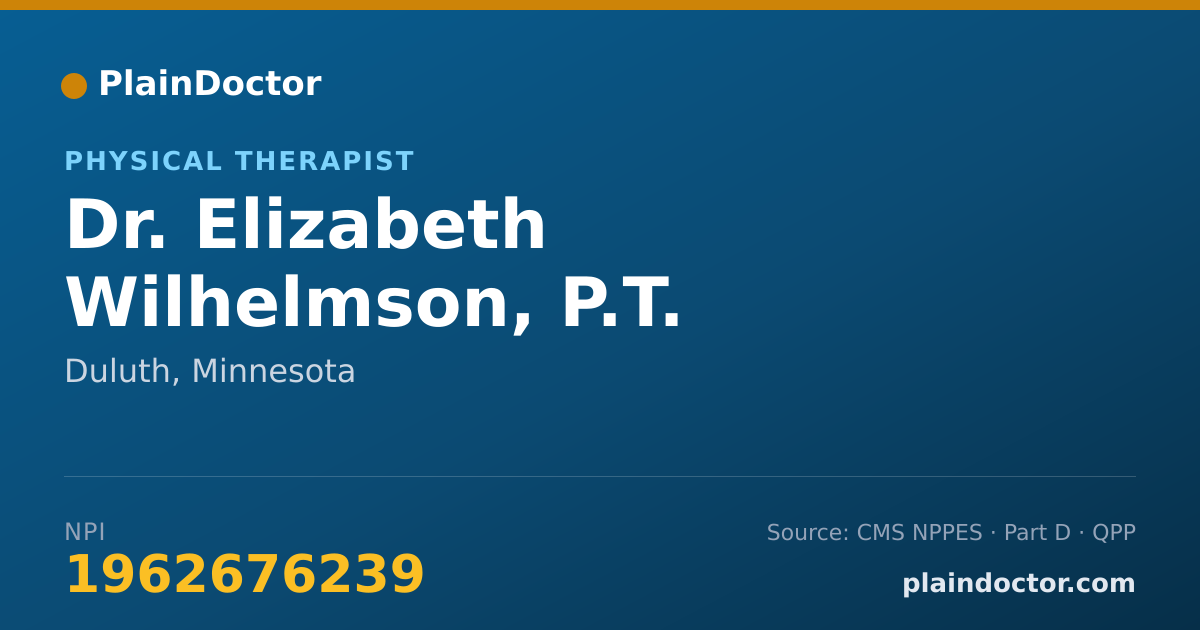 Shareable card for Elizabeth Wilhelmson, P.T. - Physical Therapist, Duluth, MN