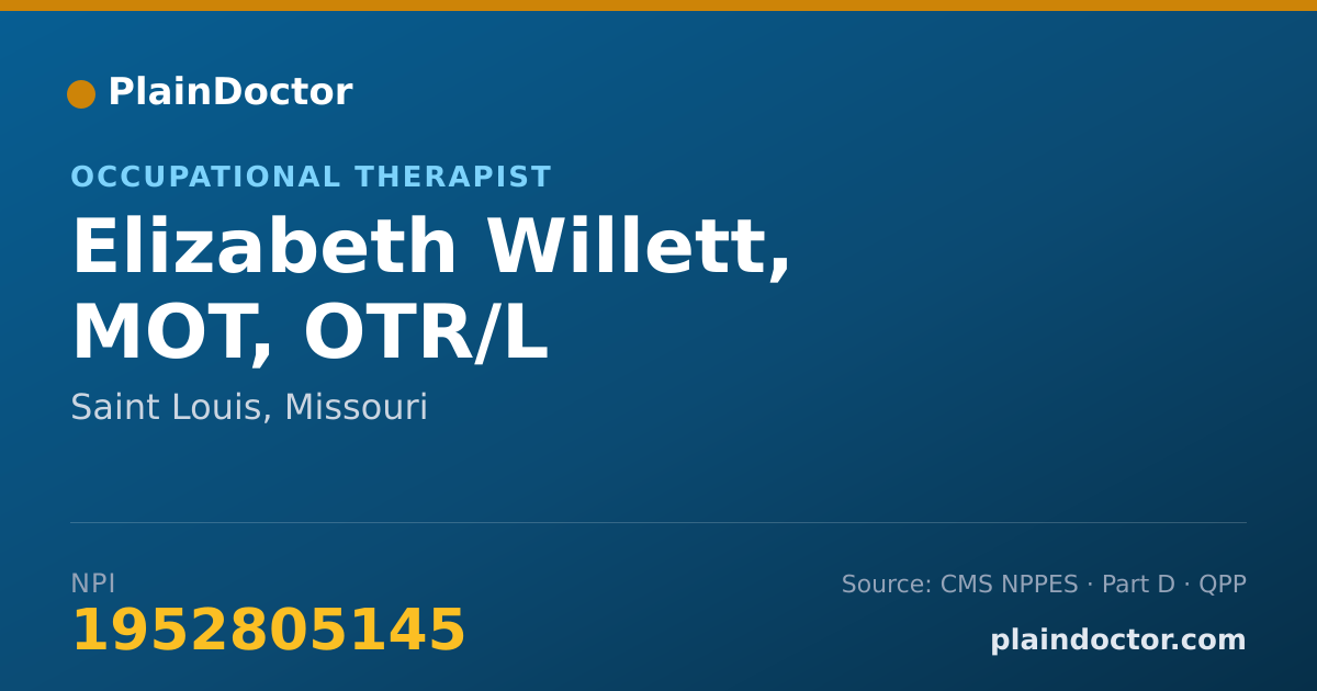 Shareable card for Elizabeth Willett, MOT, OTR/L - Occupational Therapist, Saint Louis, MO