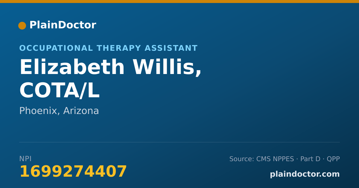 Shareable card for Elizabeth Willis, COTA/L - Occupational Therapy Assistant, Phoenix, AZ
