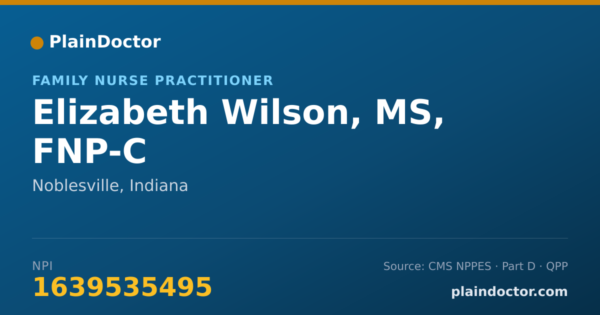 Shareable card for Elizabeth Wilson, MS, FNP-C - Family Nurse Practitioner, Noblesville, IN