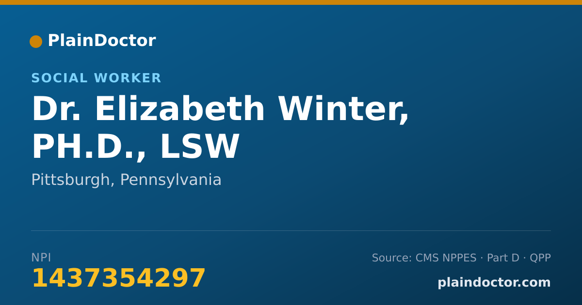 Shareable card for Elizabeth Winter, PH.D., LSW - Social Worker, Pittsburgh, PA