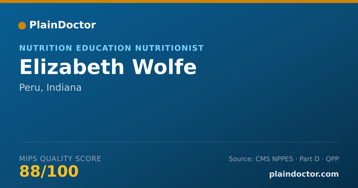 Shareable card for Elizabeth Wolfe - Nutrition Education Nutritionist, Peru, IN