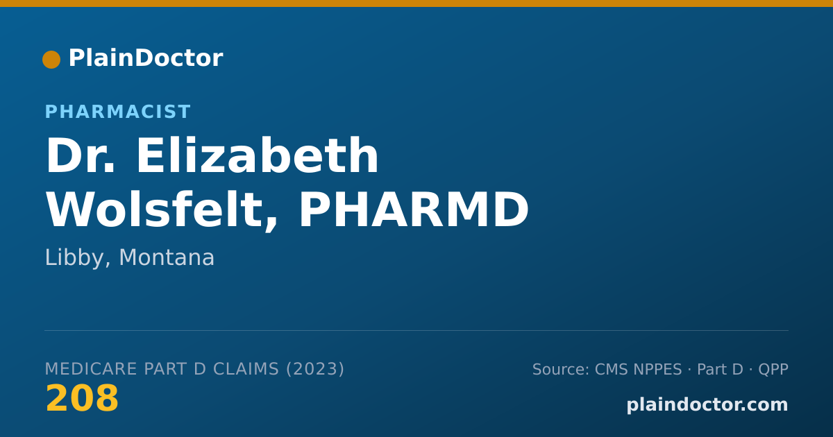 Shareable card for Elizabeth Wolsfelt, PHARMD - Pharmacist, Libby, MT