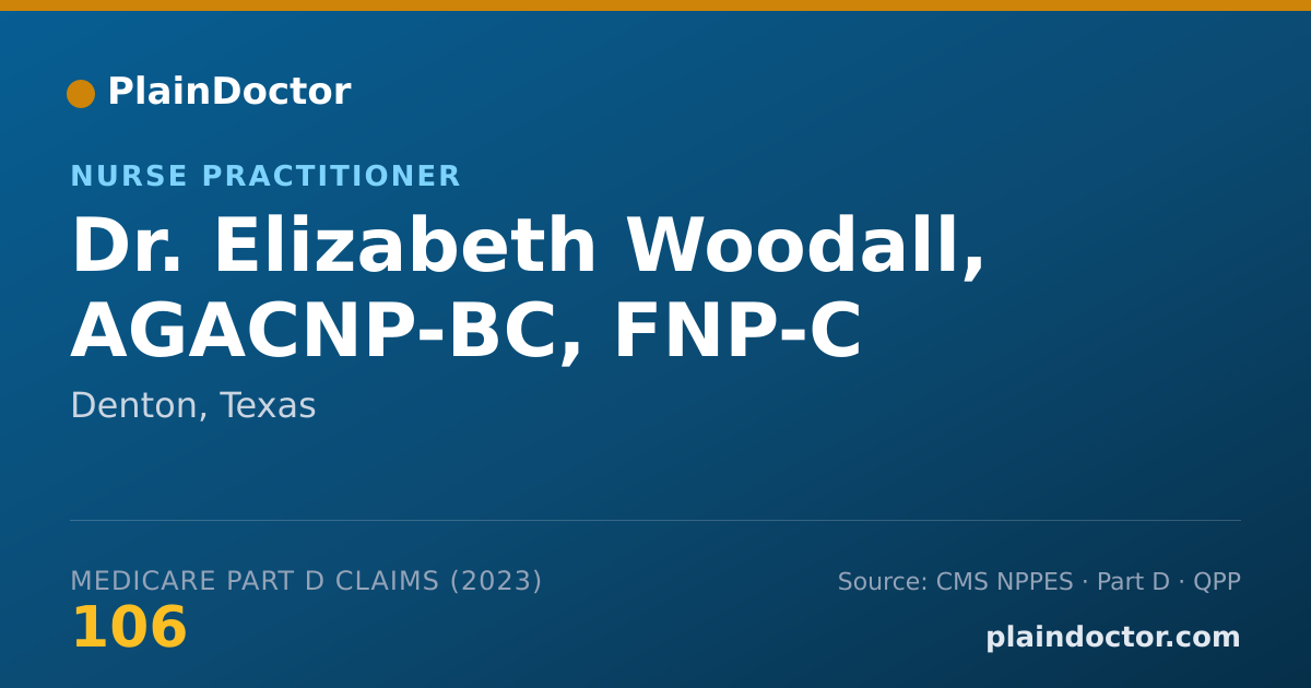 Shareable card for Elizabeth Woodall, AGACNP-BC, FNP-C - Nurse Practitioner, Denton, TX